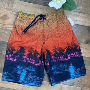 NWT MENS BEACH SCENE SWIM TRUNKS Size Small